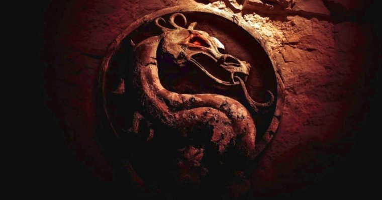 The logo from the 1995 Mortal Kombat movie: a bas relief stone dragon set in a circle